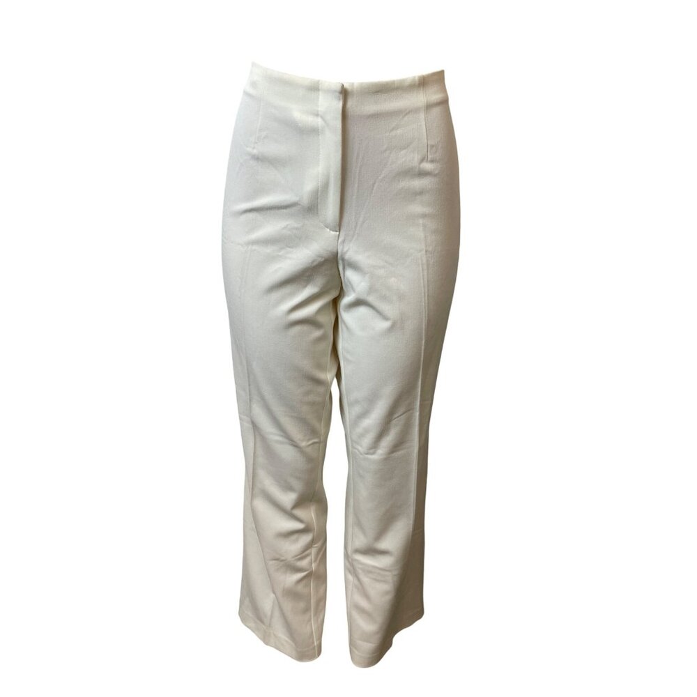 First Issue Women's Ivory  High Waist Hook and Eye Flared Stretchable Pants Sz 1